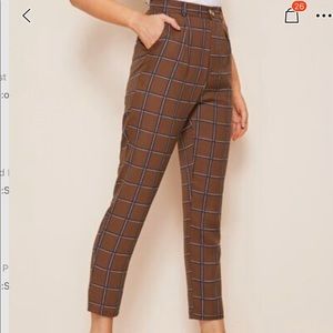 SHEIN 50s Plaid Pocket Side Pants size S
